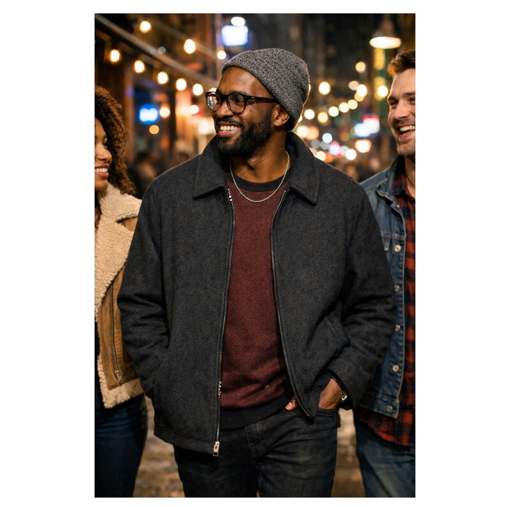 Dockers Premium Men's Charcoal Gray Heavy Wool Field Jacket